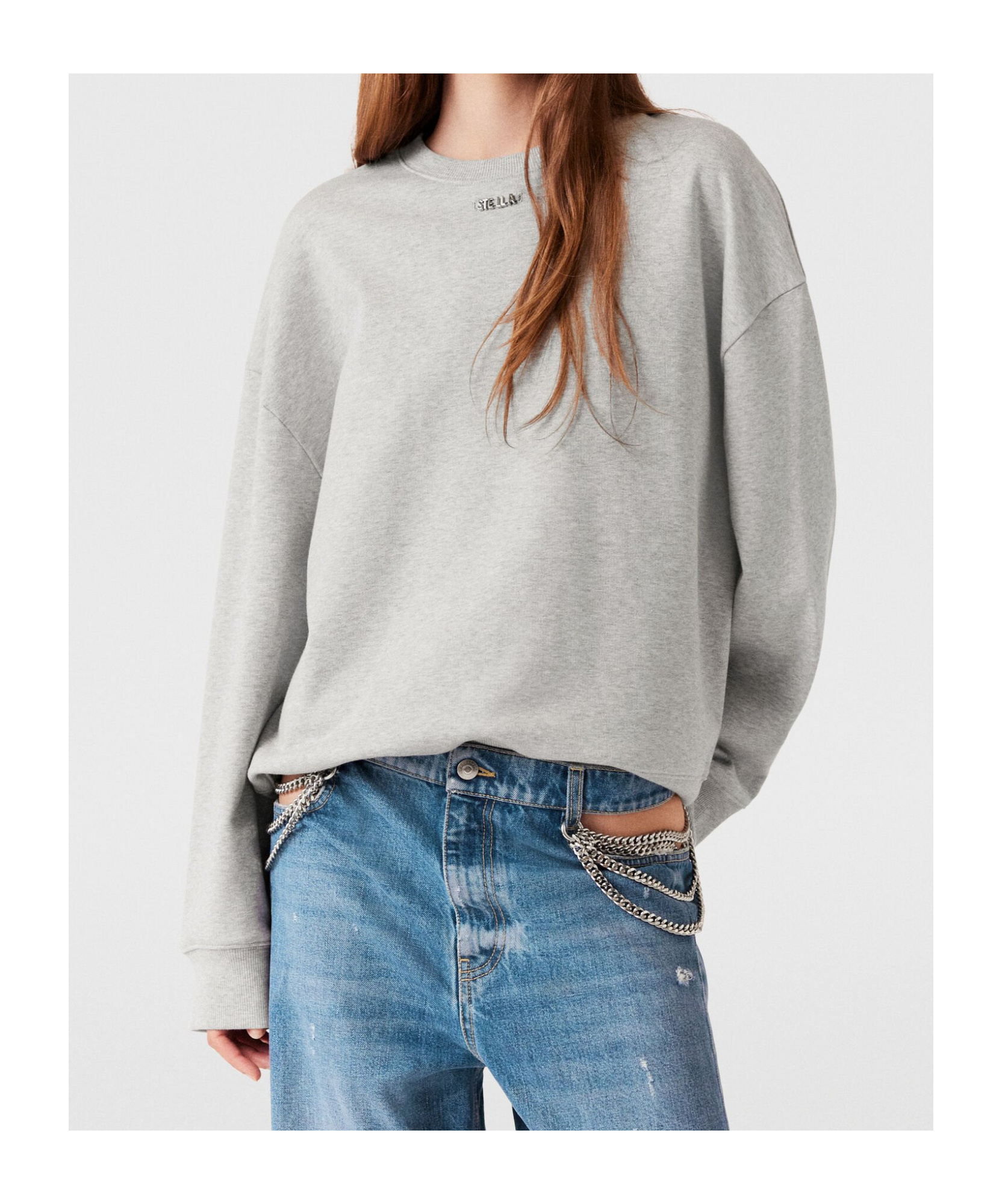 Stella Mccartney Round-collar Long-sleeve Hoodie In White