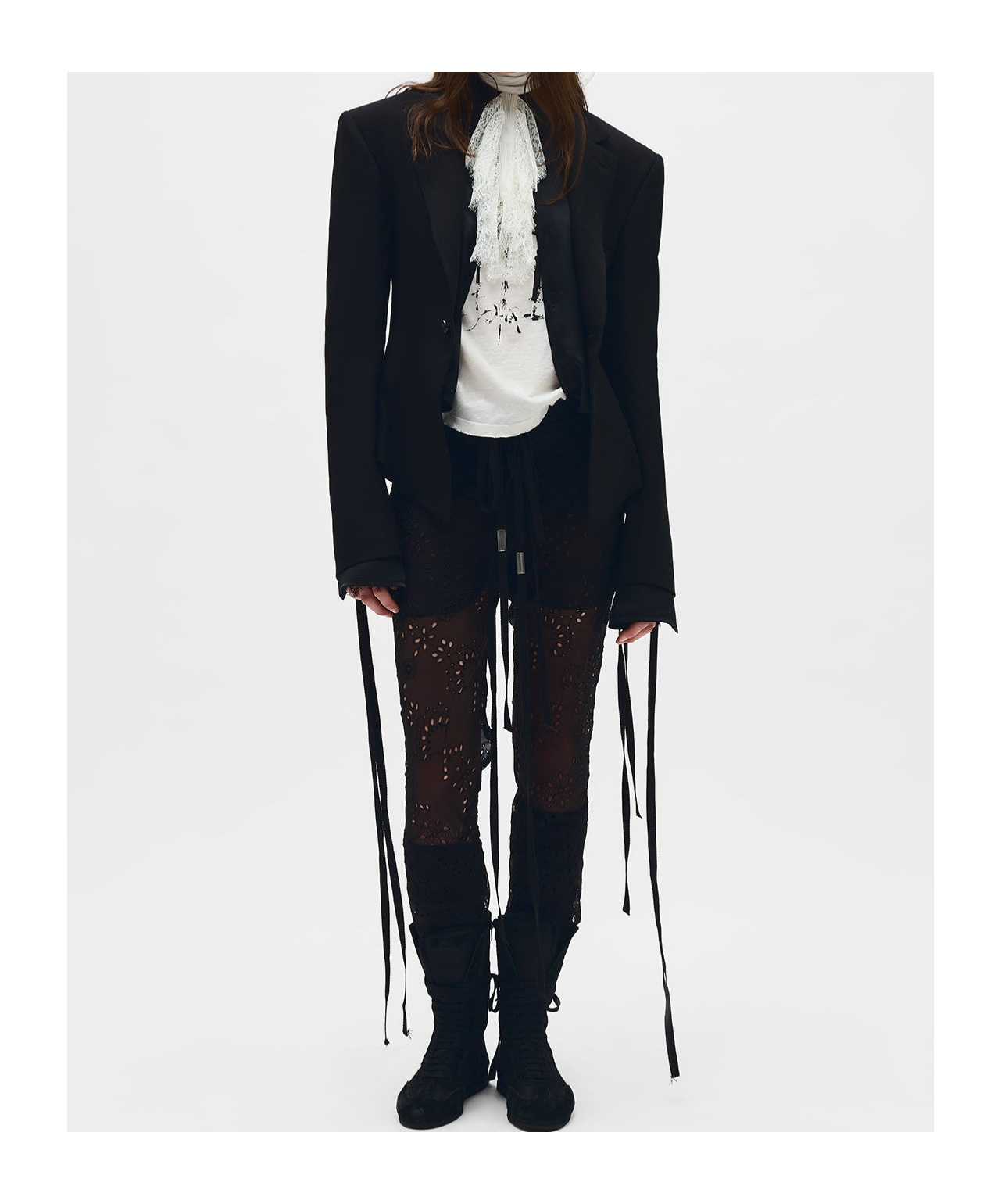 Ann Demeulemeester Lila Fitted Handkerchief Jacket In Black