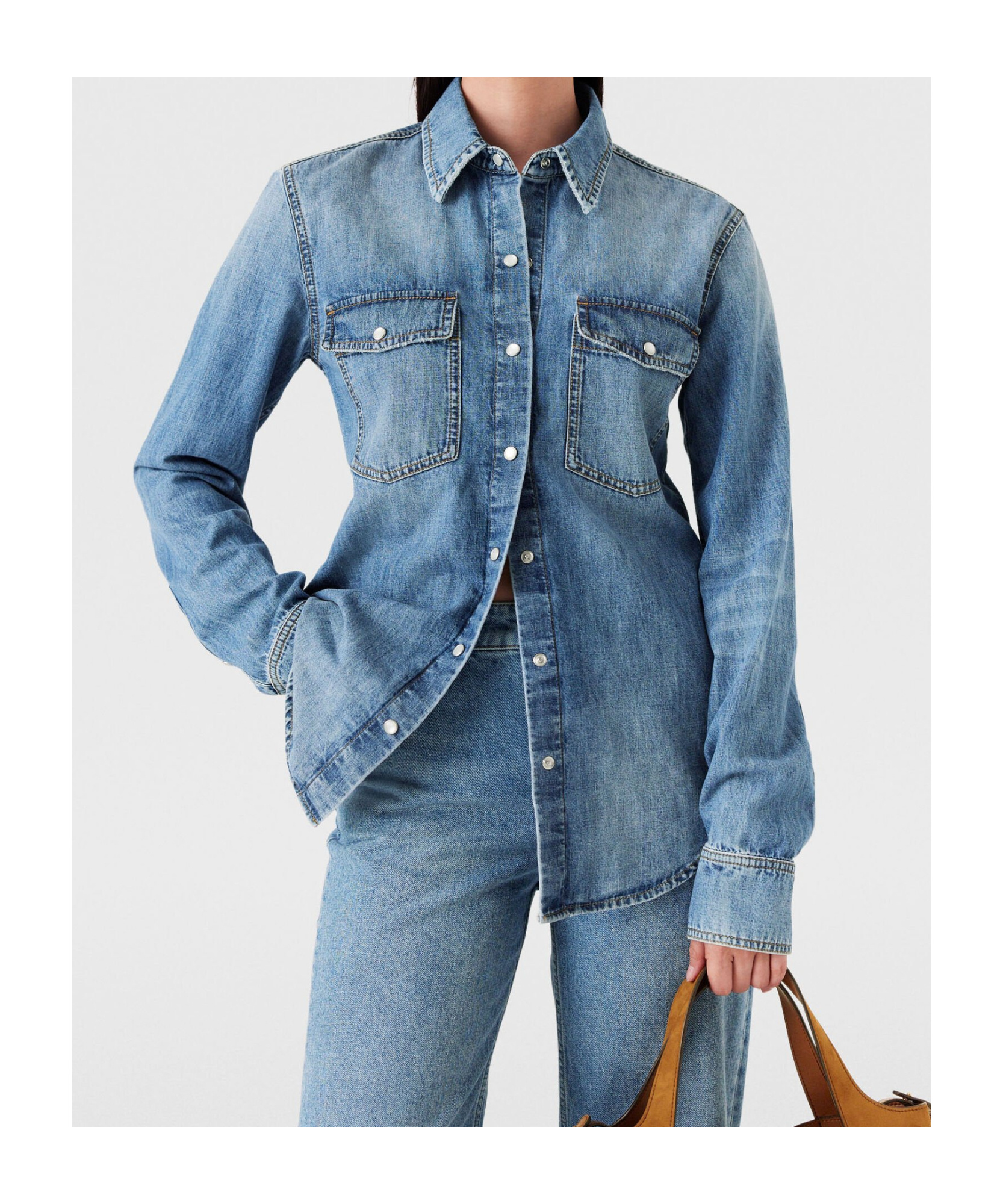 Shop Stella Mccartney Vintage Wash Denim Shirt In Blue