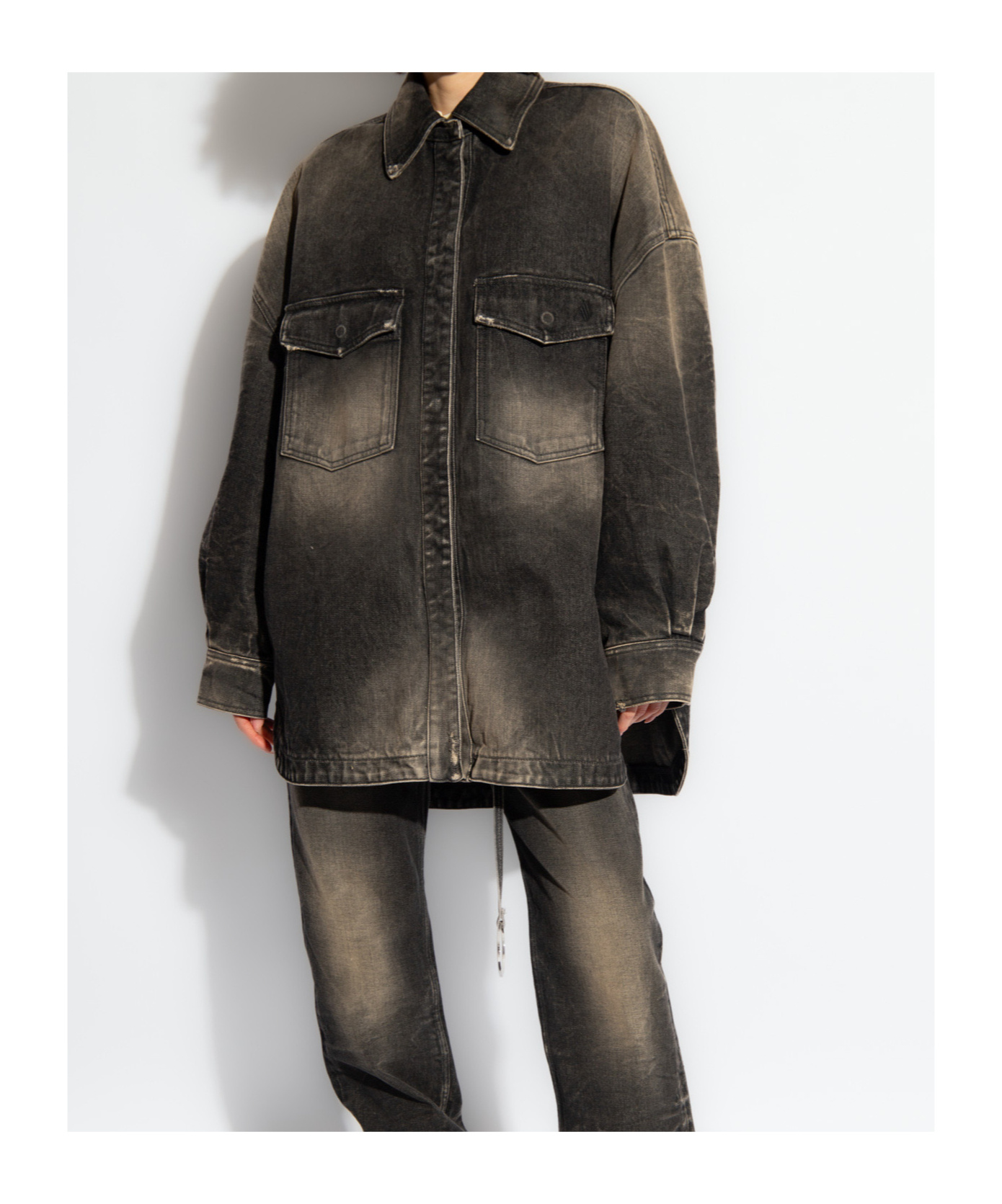 ATTICO BLEACHED-EFFECT DENIM COAT