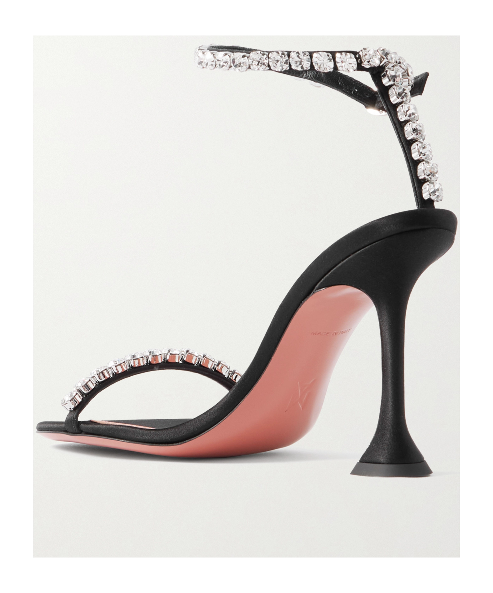 AMINA MUADDI GIGI CRYSTAL-EMBELLISHED HEELED SANDALS