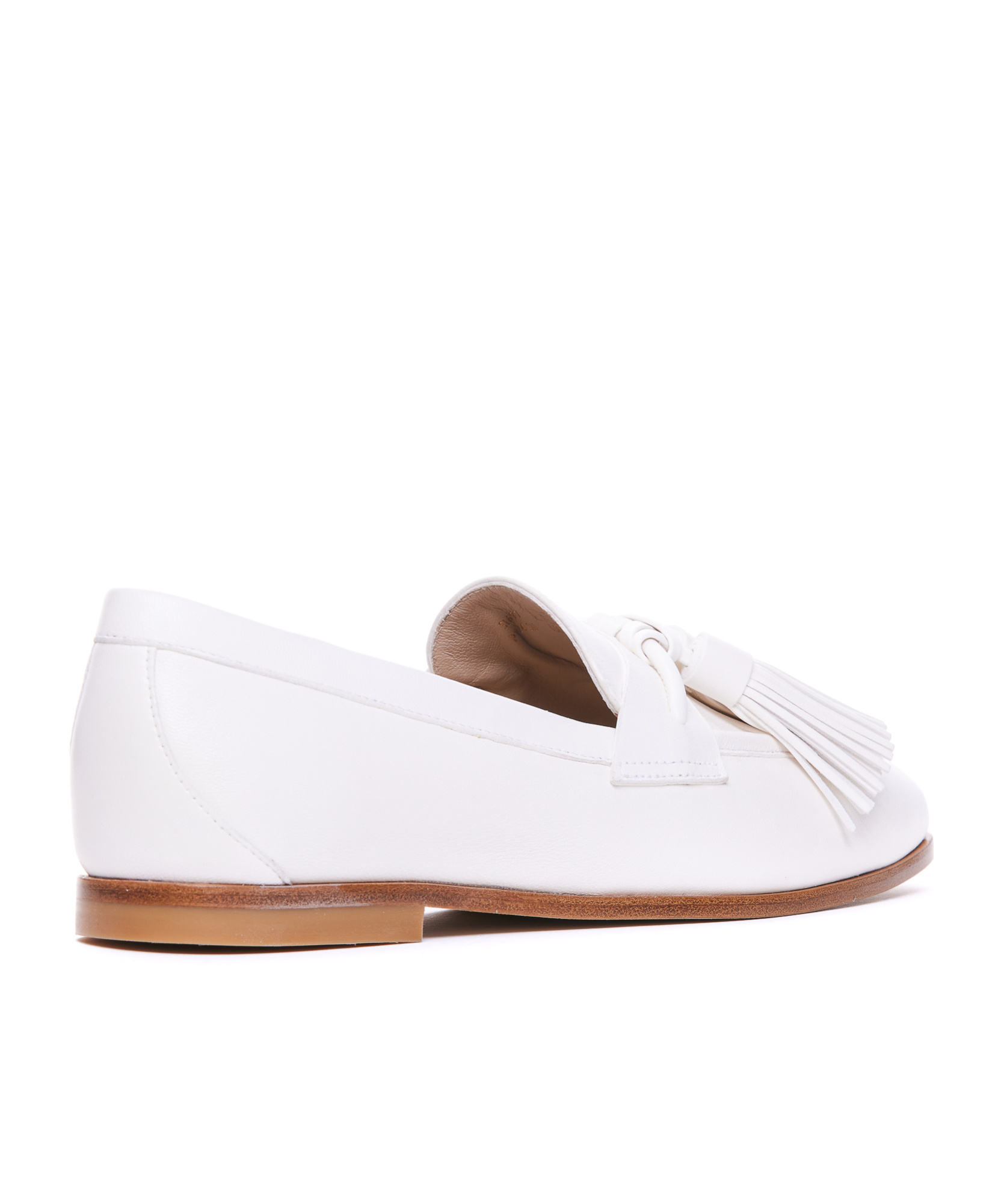 Stuart Weitzman Tassel Detailed Slip-on Loafers In White