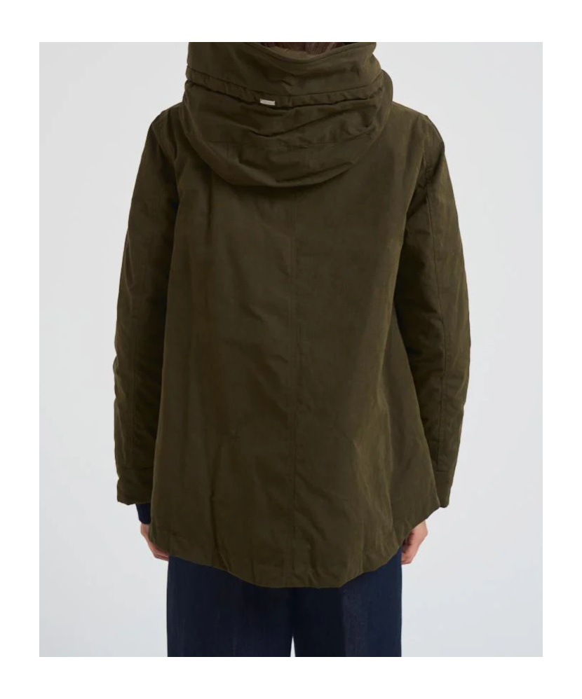 Herno Long-sleeved Hooded Down Jacket In Brown