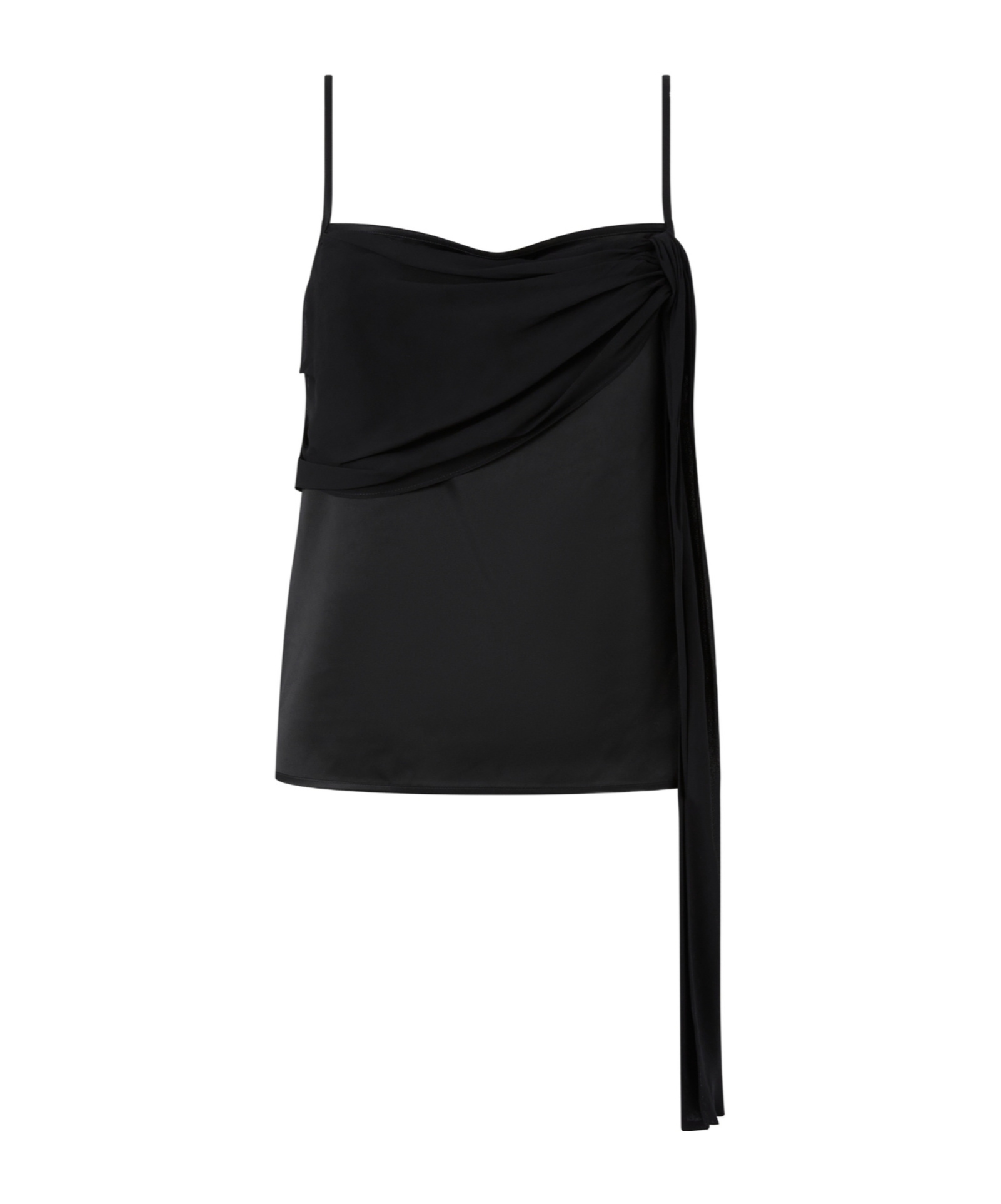 Pinko Satin Vest Top With Light Draping In Multi