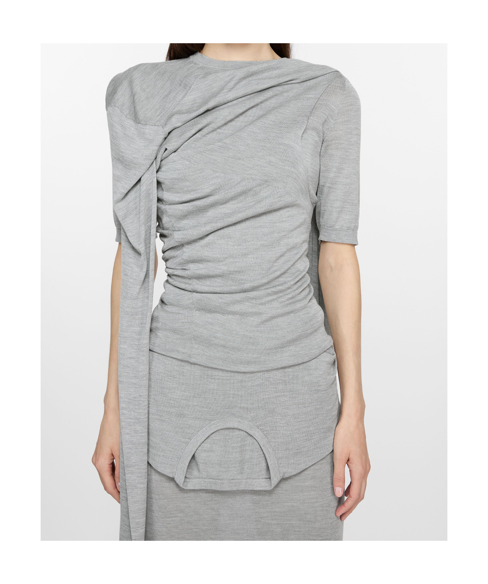 Acne Studios Silk Layered Jersey In Gray
