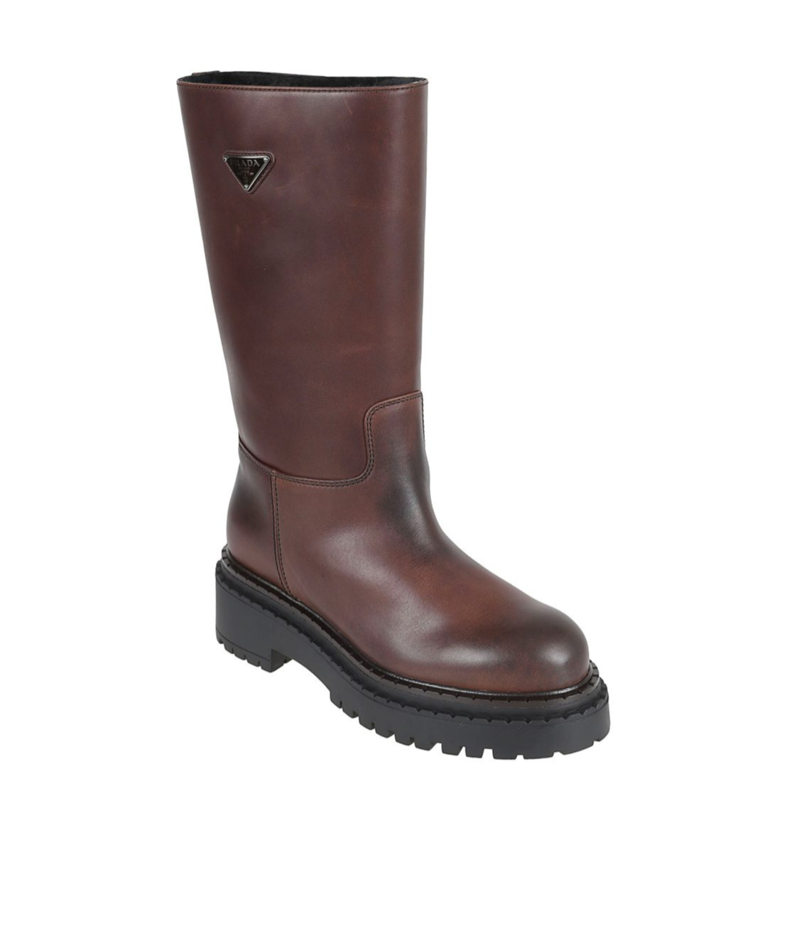 Prada Logo Boots In Red