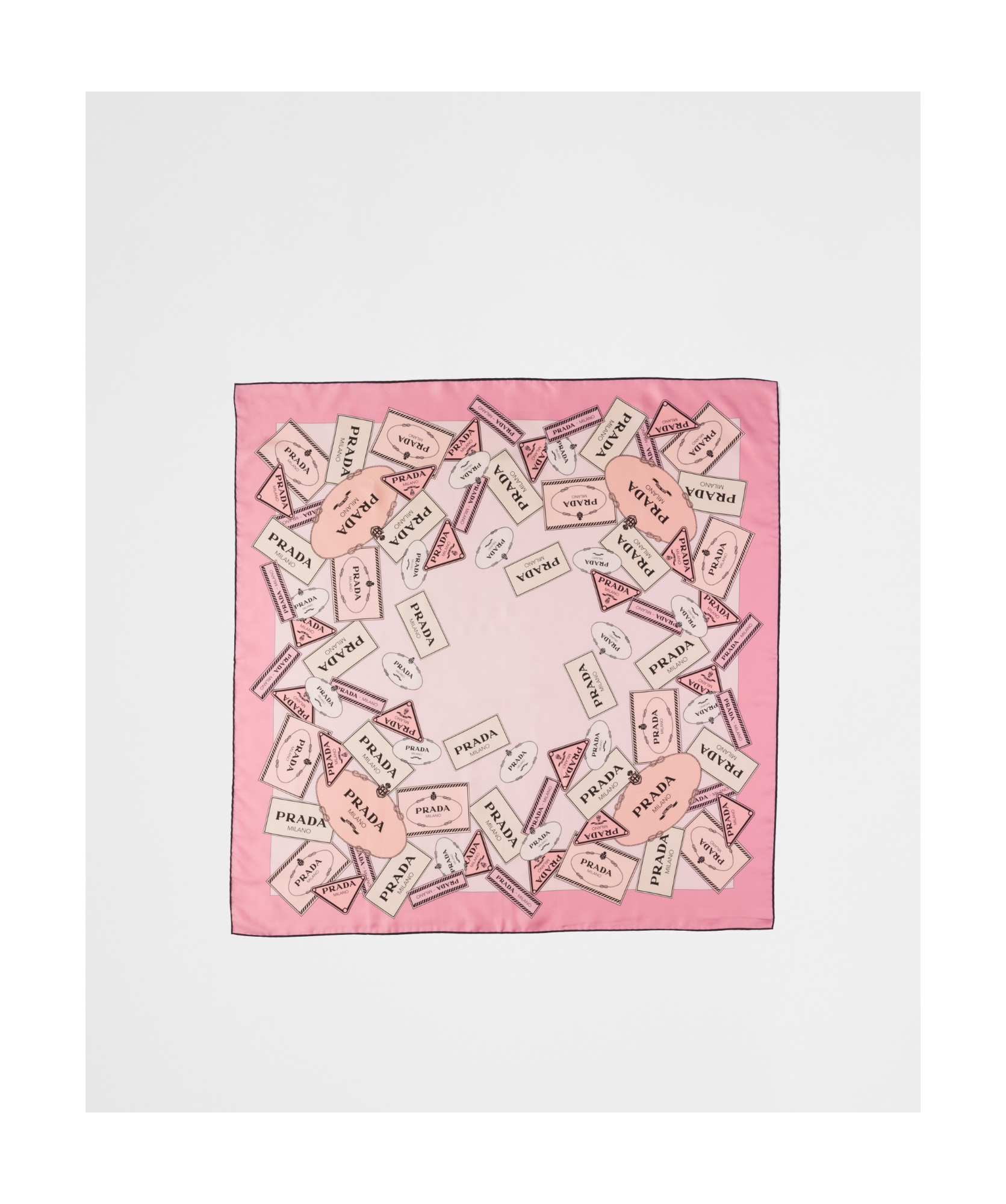 Prada Printed Twill Scarf Lightweight Rectangular Design In Pink