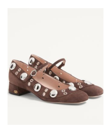 Valentino Stylish Block Heel Round Toe Pumps In Brown
