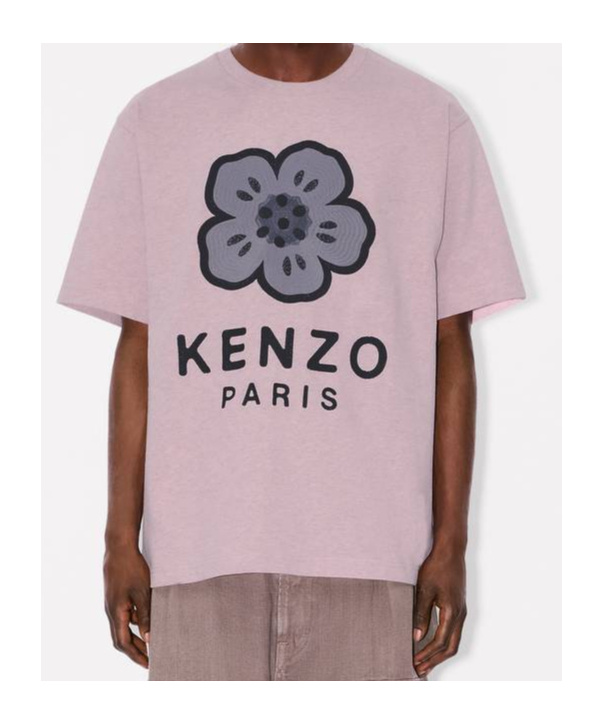 Kenzo Boke Flower Embroidered Oversized Cotton T-shirt Clothing In Pink