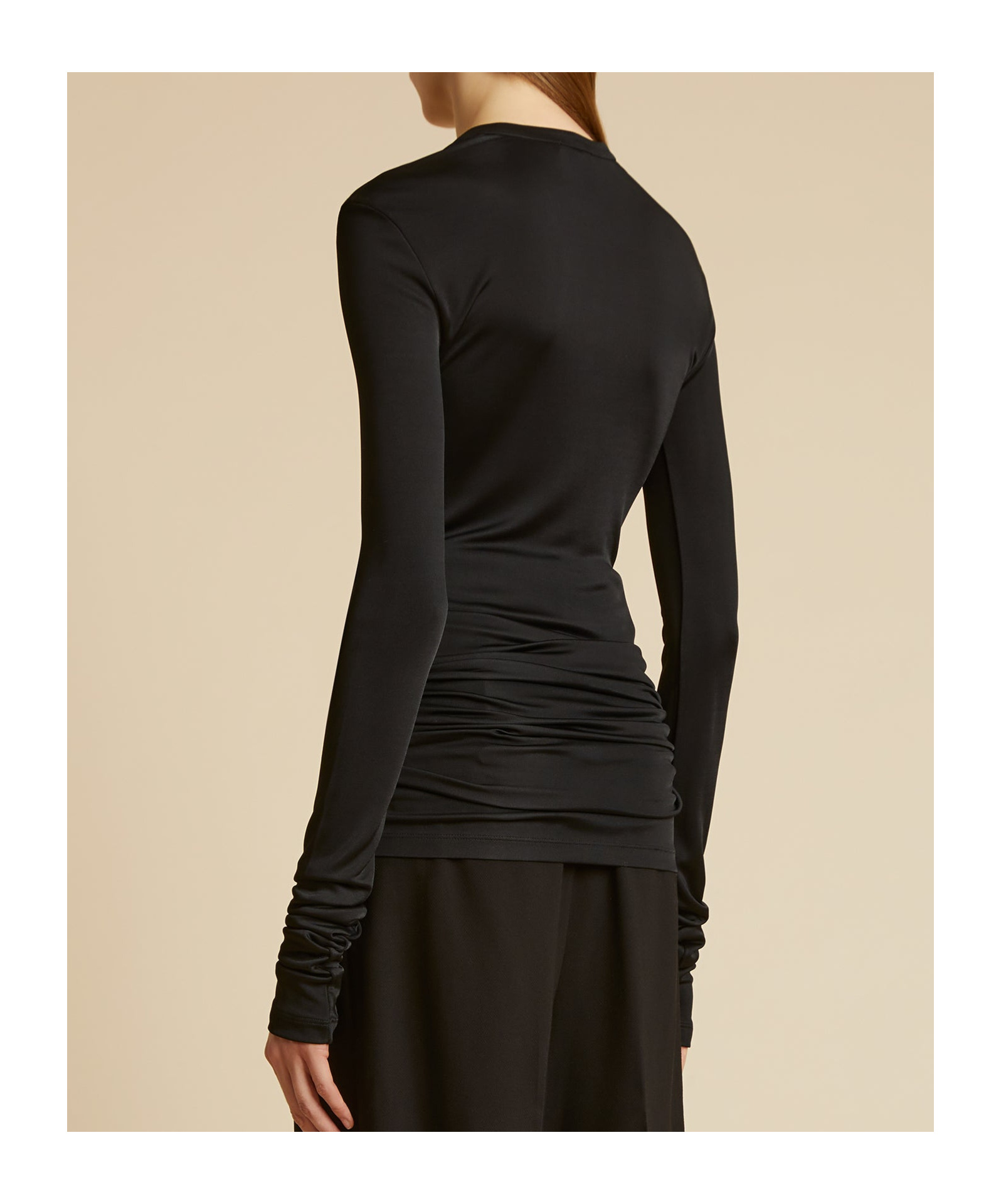 Khaite Long-sleeved Button T-shirt In Black
