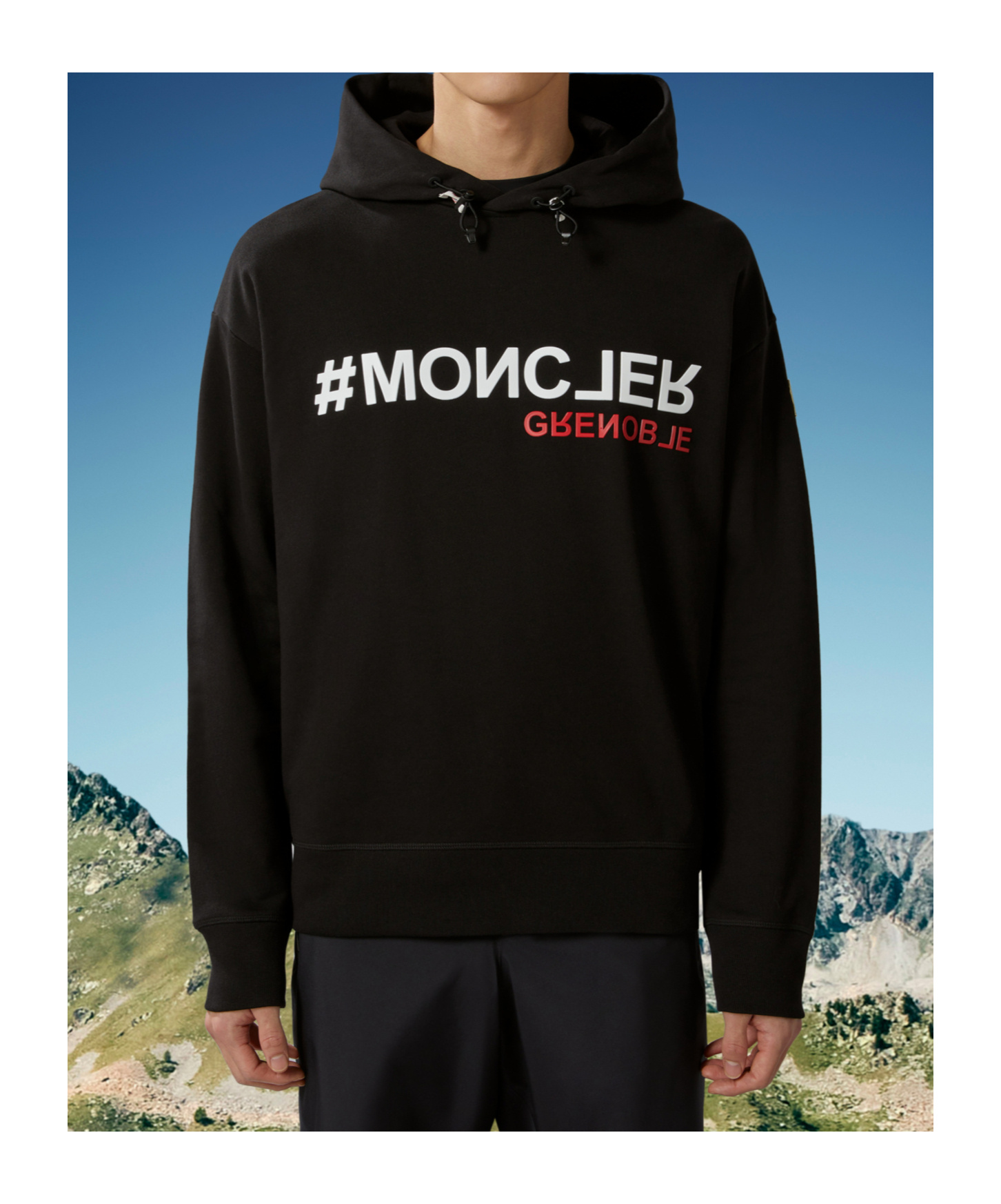 Moncler Logo Hoodie In Black
