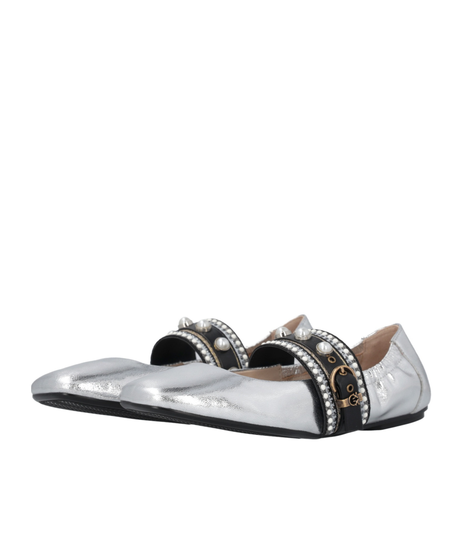 Pinko Square-toe Mary Janes In Gray