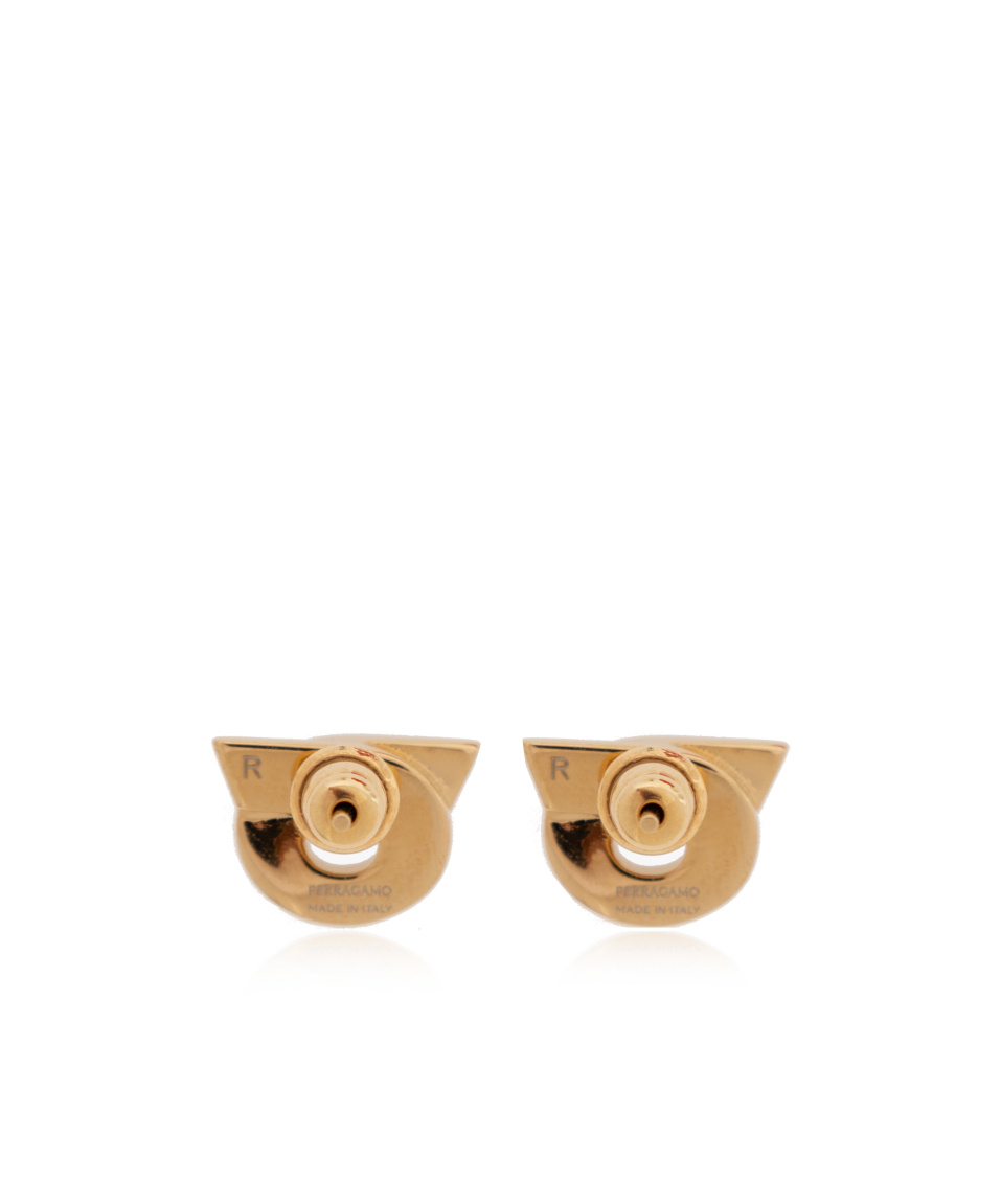 Ferragamo Logo Pattern Earrings In Black