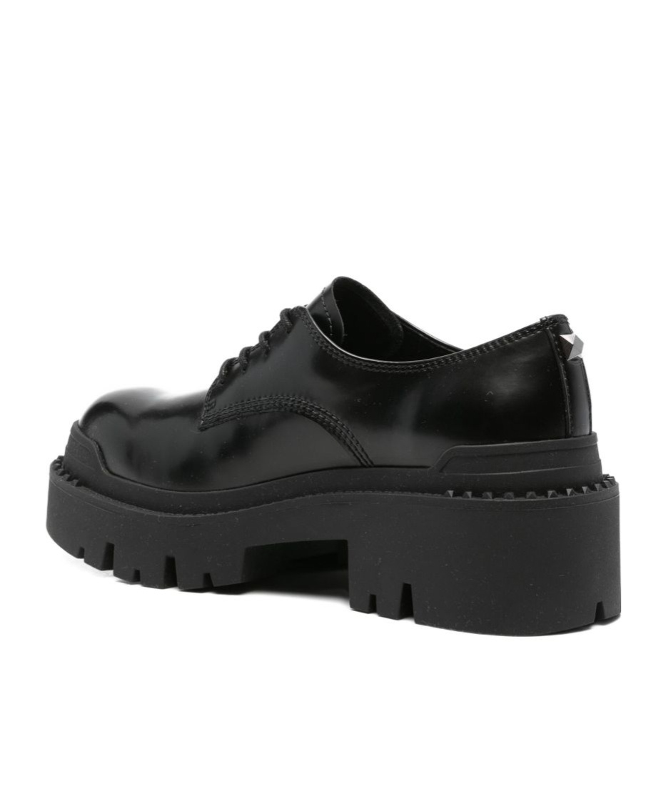 Ash Lace-up Platform Derby Shoes In Black