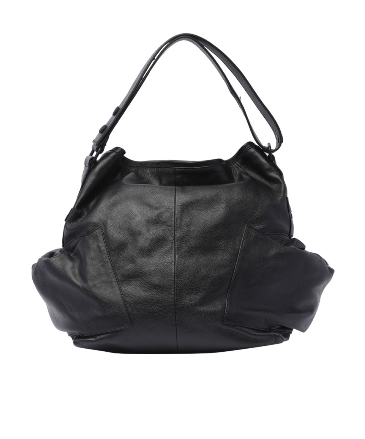 Vic Matie Leather Shoulder Bag In Black