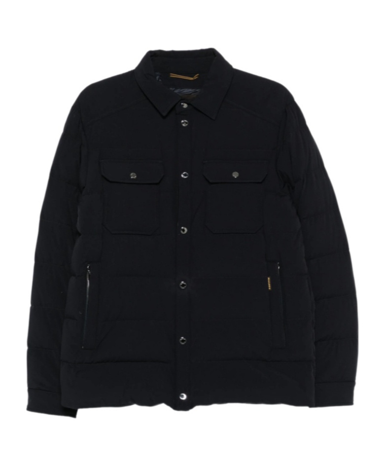 Moorer Padded Down Jacket Featuring Multiple Pockets In Black