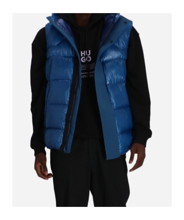 Hugo Boss Zippered Vest In Blue