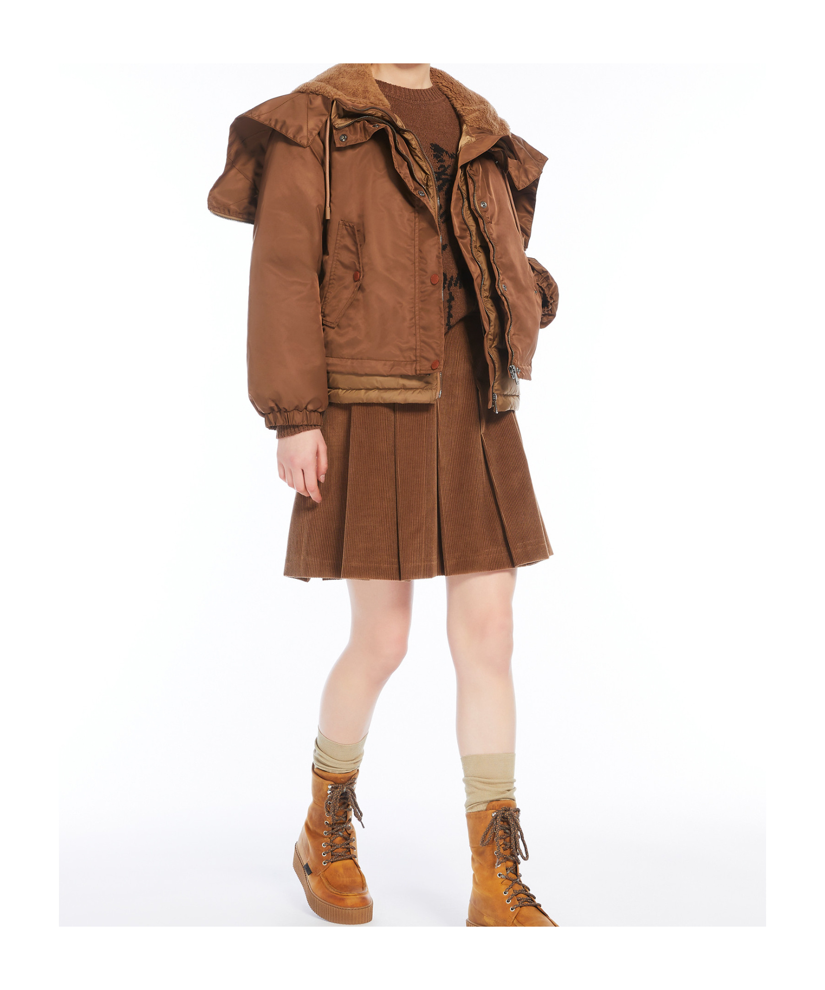 Shop Weekend Max Mara Long-sleeved Coat In Brown