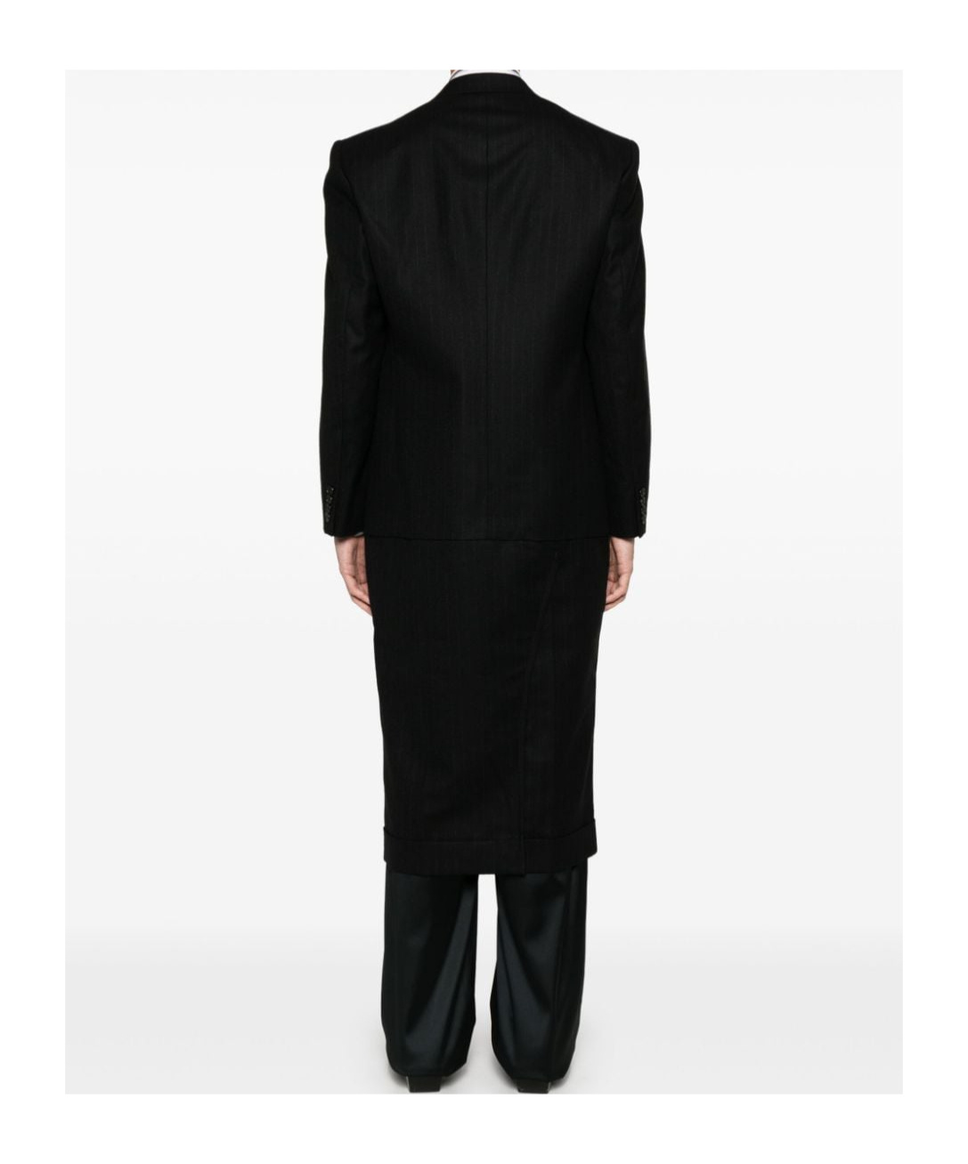 Junya Watanabe Pinstripe Coat In Black