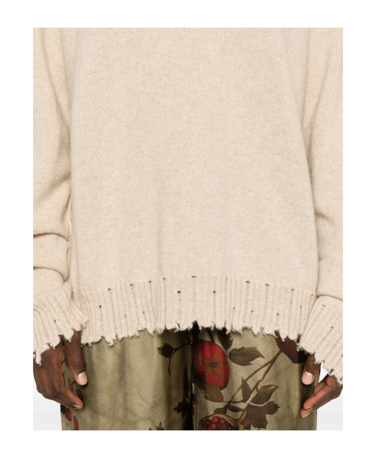 Uma Wang Long Sleeve Turtleneck Sweater In Neutral