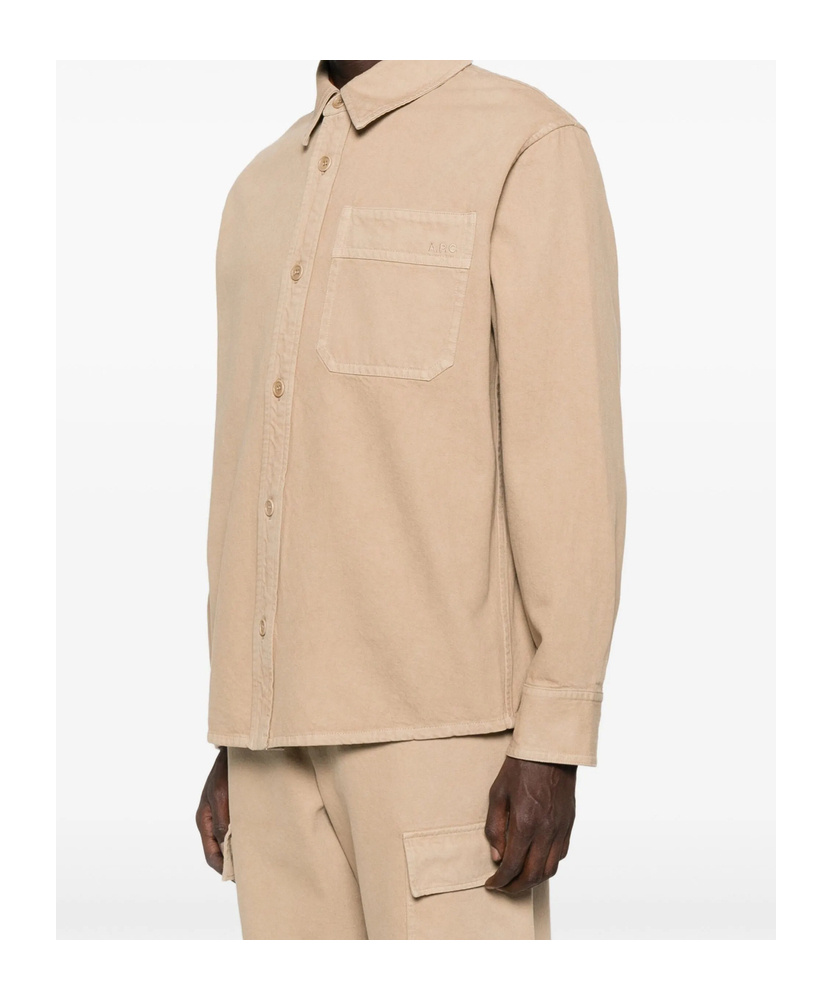 Apc Pocket Button-down Jacket In Brown