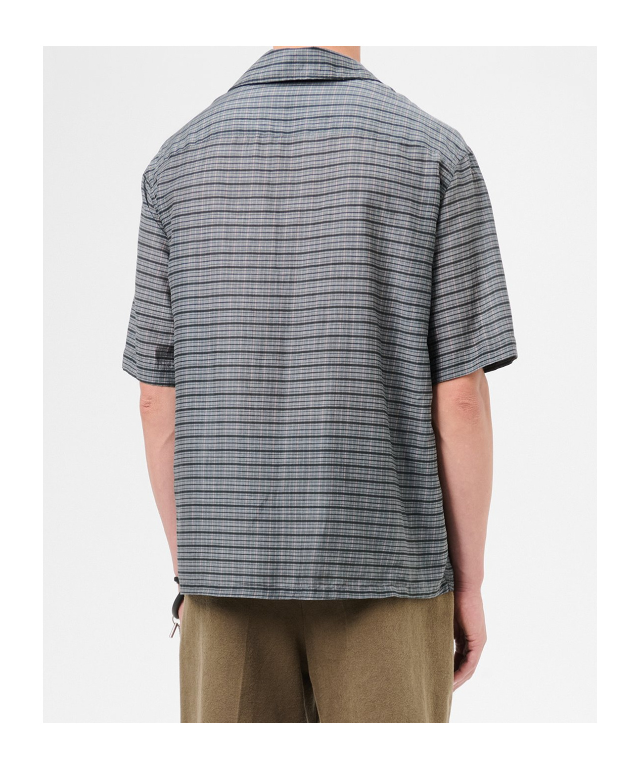 Our Legacy Heusen Checked Cotton And Silk Bowling Shirt In Gray