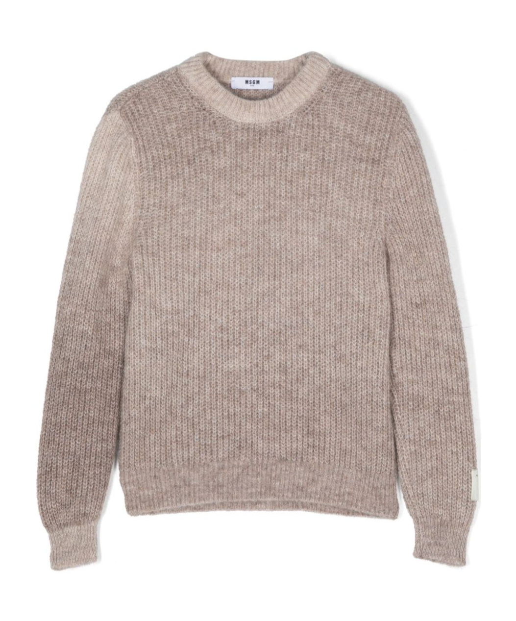 Msgm Intarsia-logo Sweater In Neutral