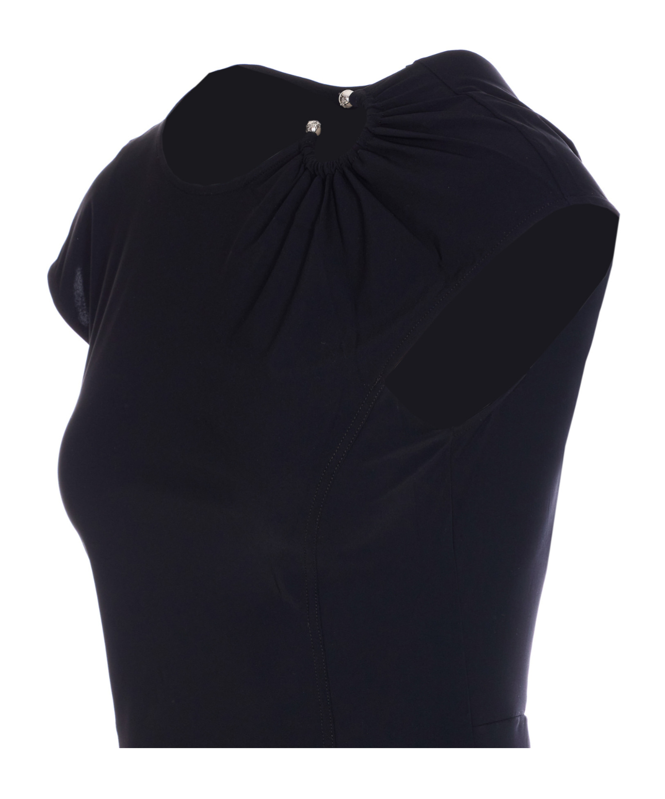Shop Patrizia Pepe Piercing-detail Mini Dress
