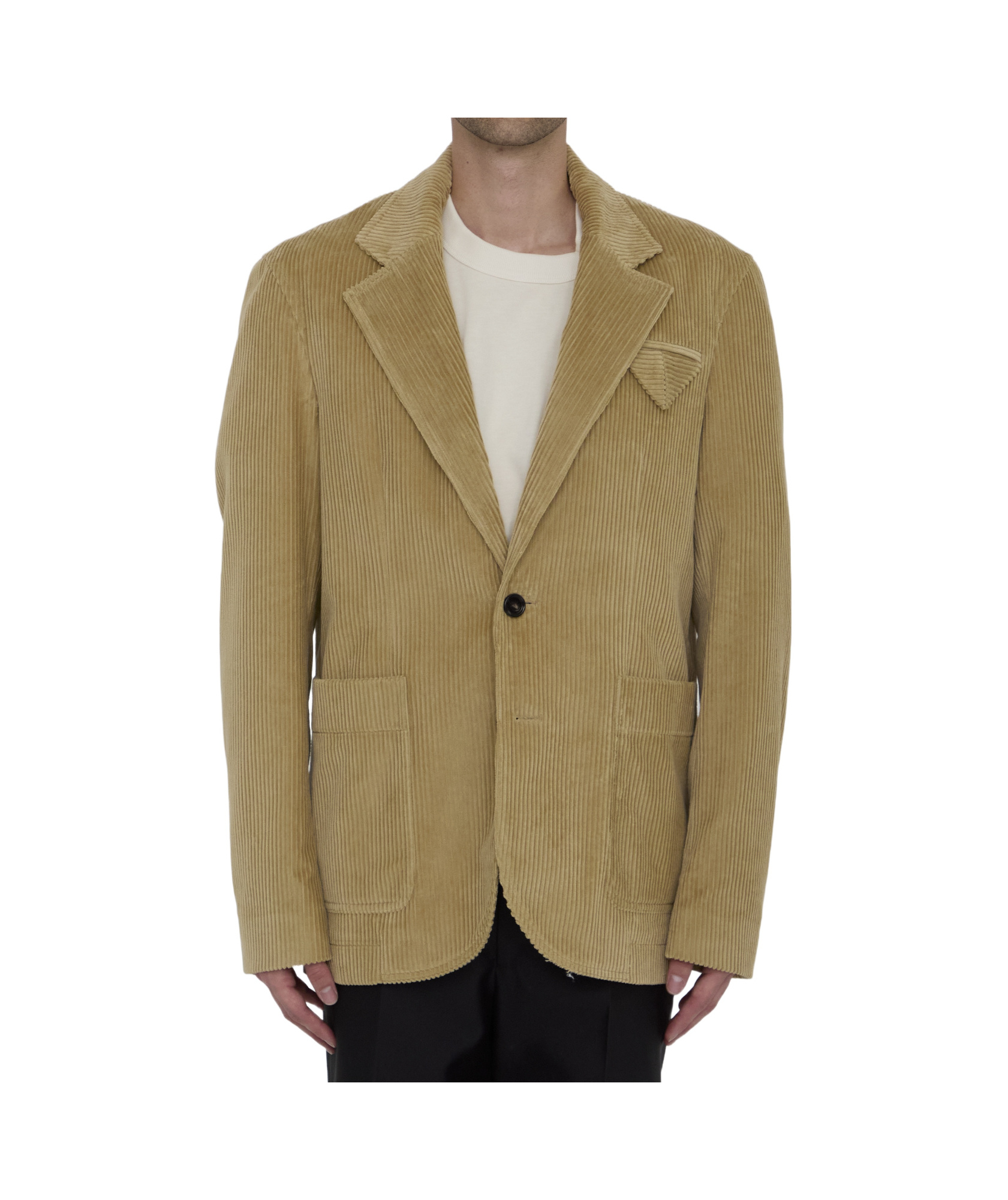 Bottega Veneta Long-sleeved Suit Coat In Green