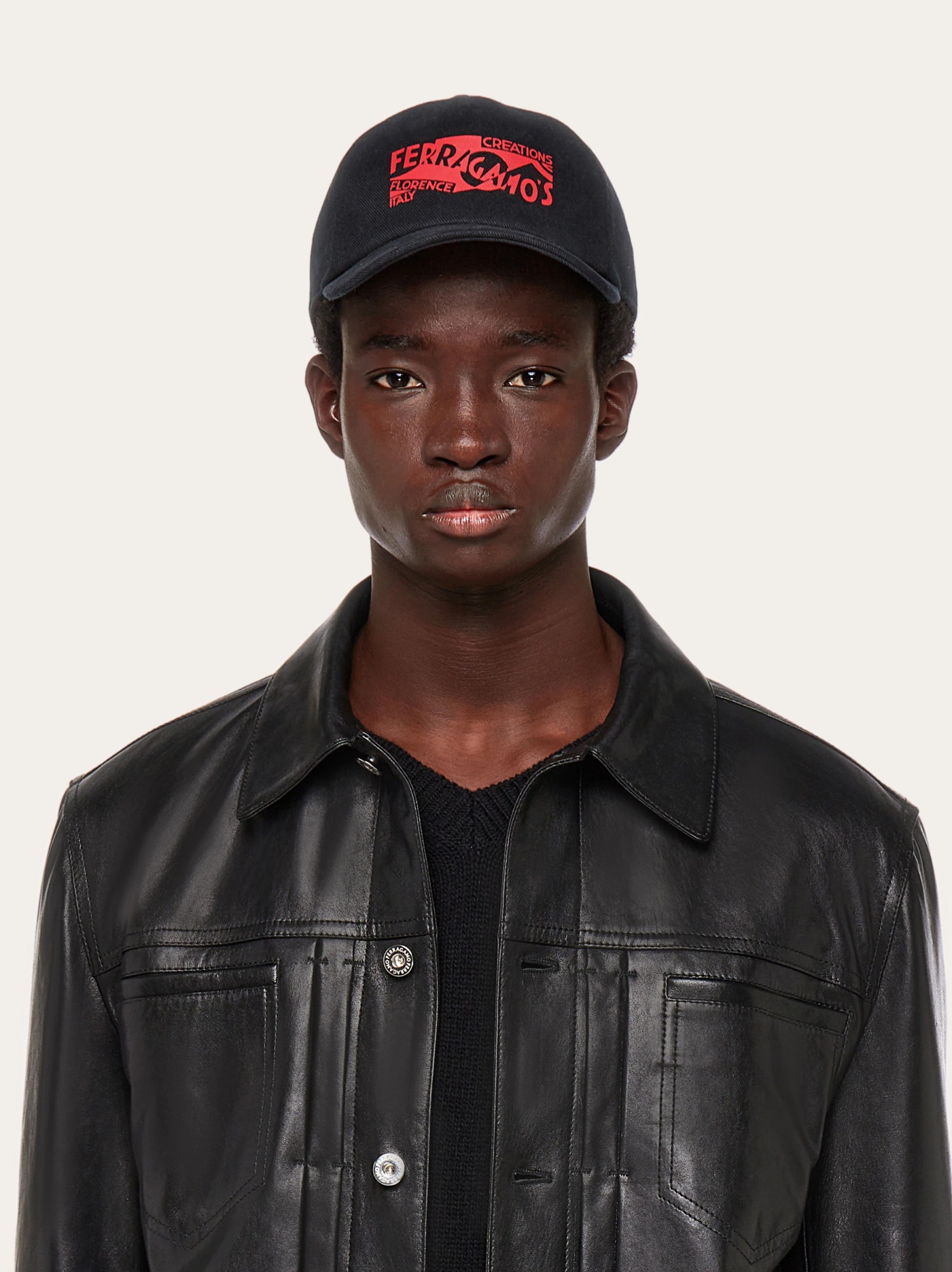 Ferragamo Front Logo Baseball Cap In Black
