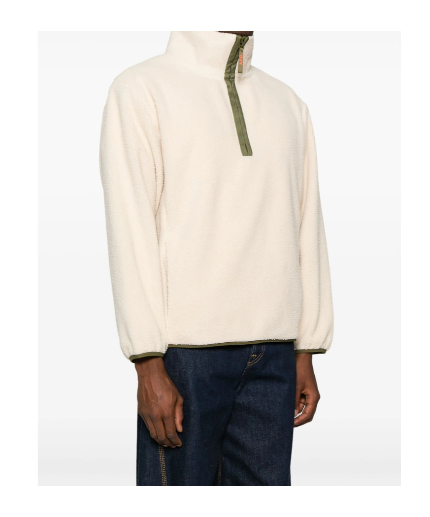 Apc Island Fleece Sweater With Contrast Detailing In Neutral