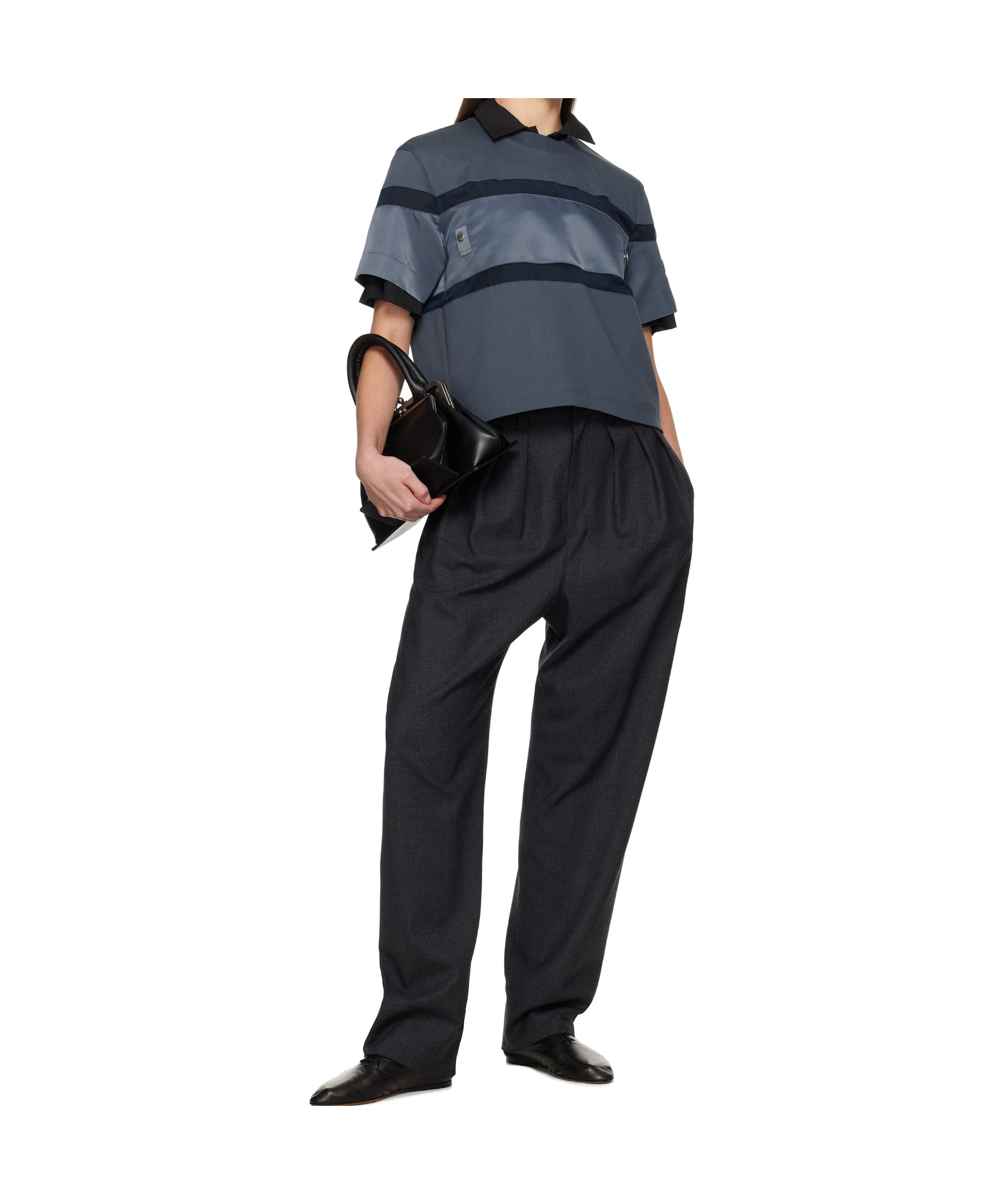 Shop Sacai Round Frame T-shirt In Black