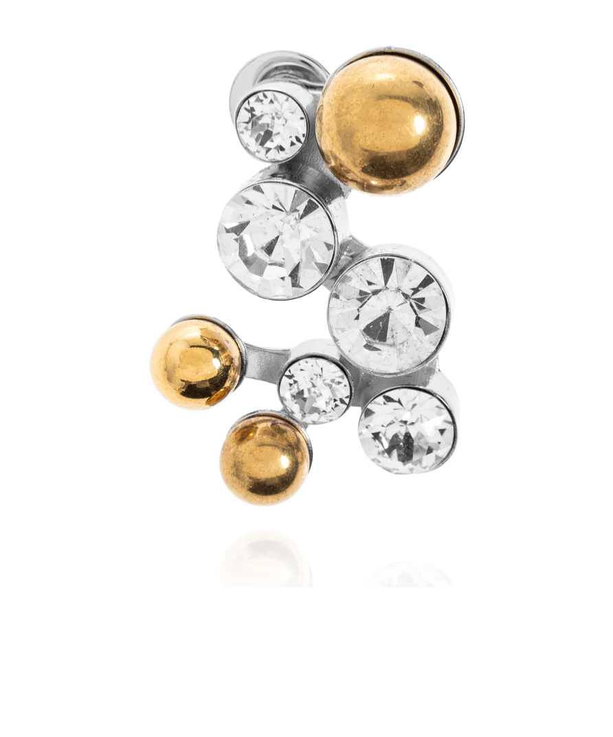 Dries Van Noten Crystal-embellished Stud Earrings In White