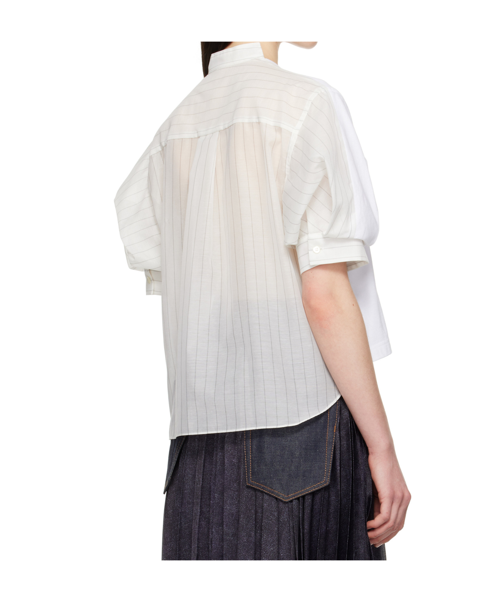 Sacai White Organza T-shirt In White