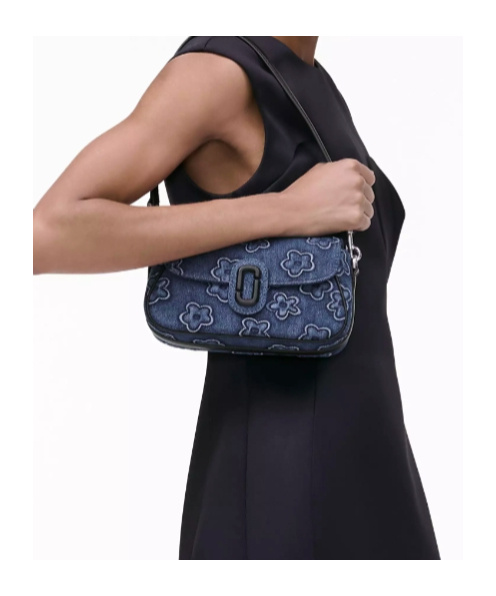 Marc Jacobs The Puffy Daisy Denim Clover Shoulder Bag In Blue