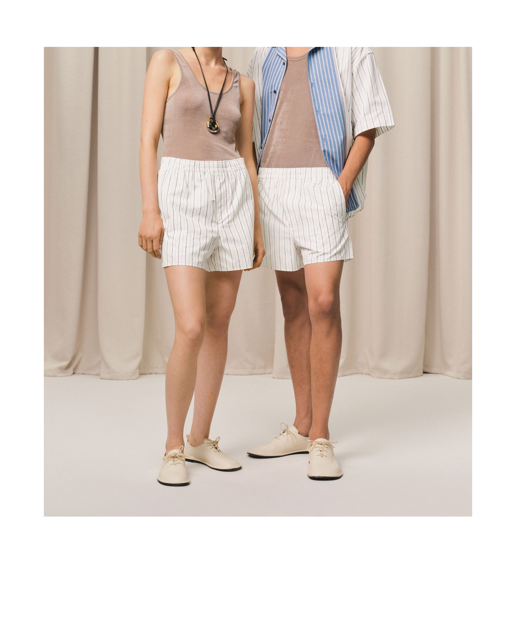 Shop Ami Alexandre Mattiussi Striped Shorts In White