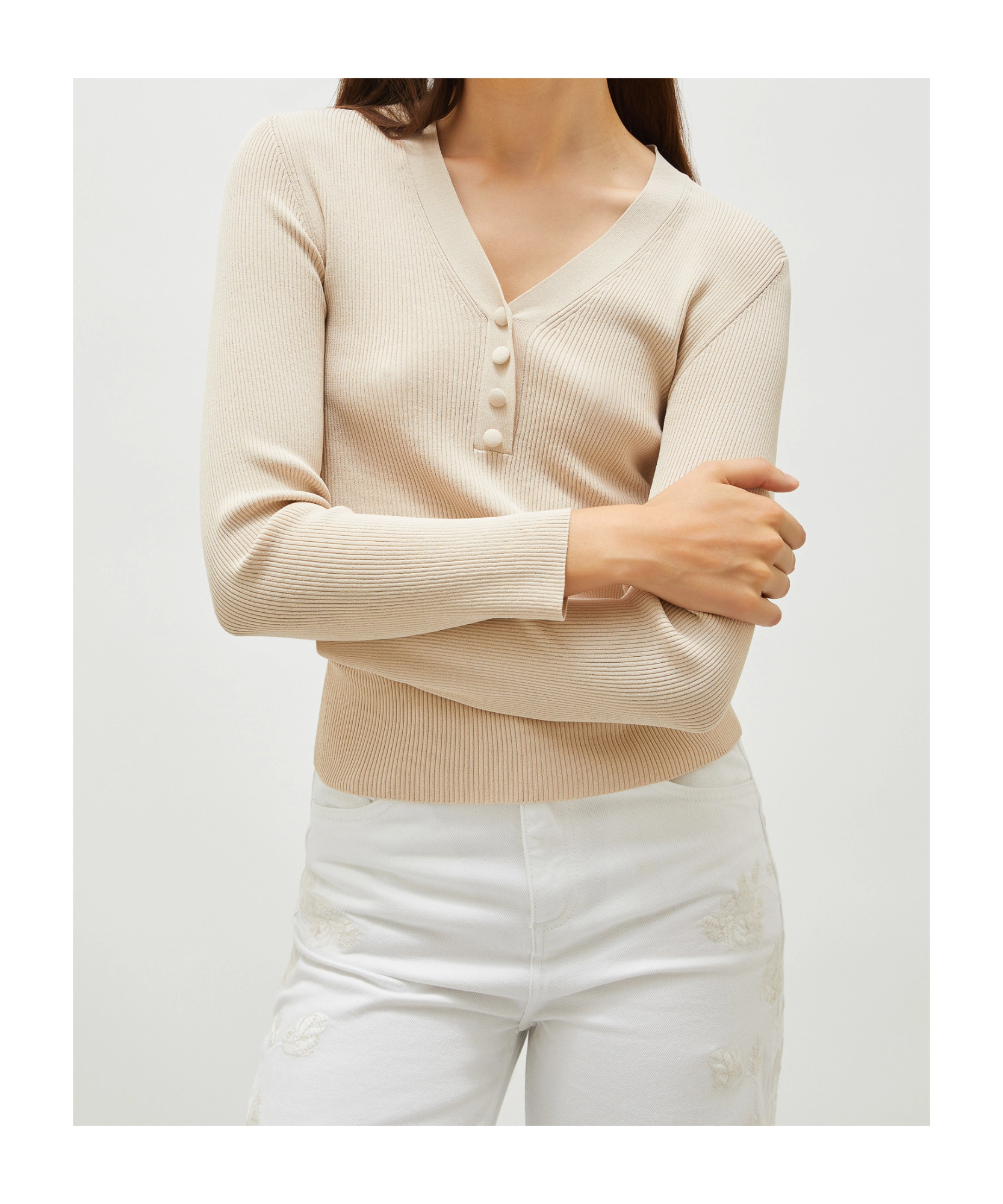 Marella Long-sleeved Sweater In Nude