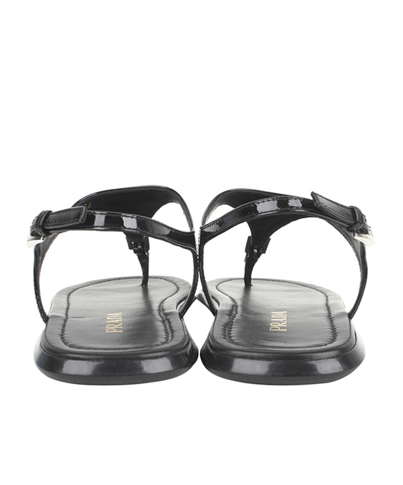 Prada Logo Sandals In Black