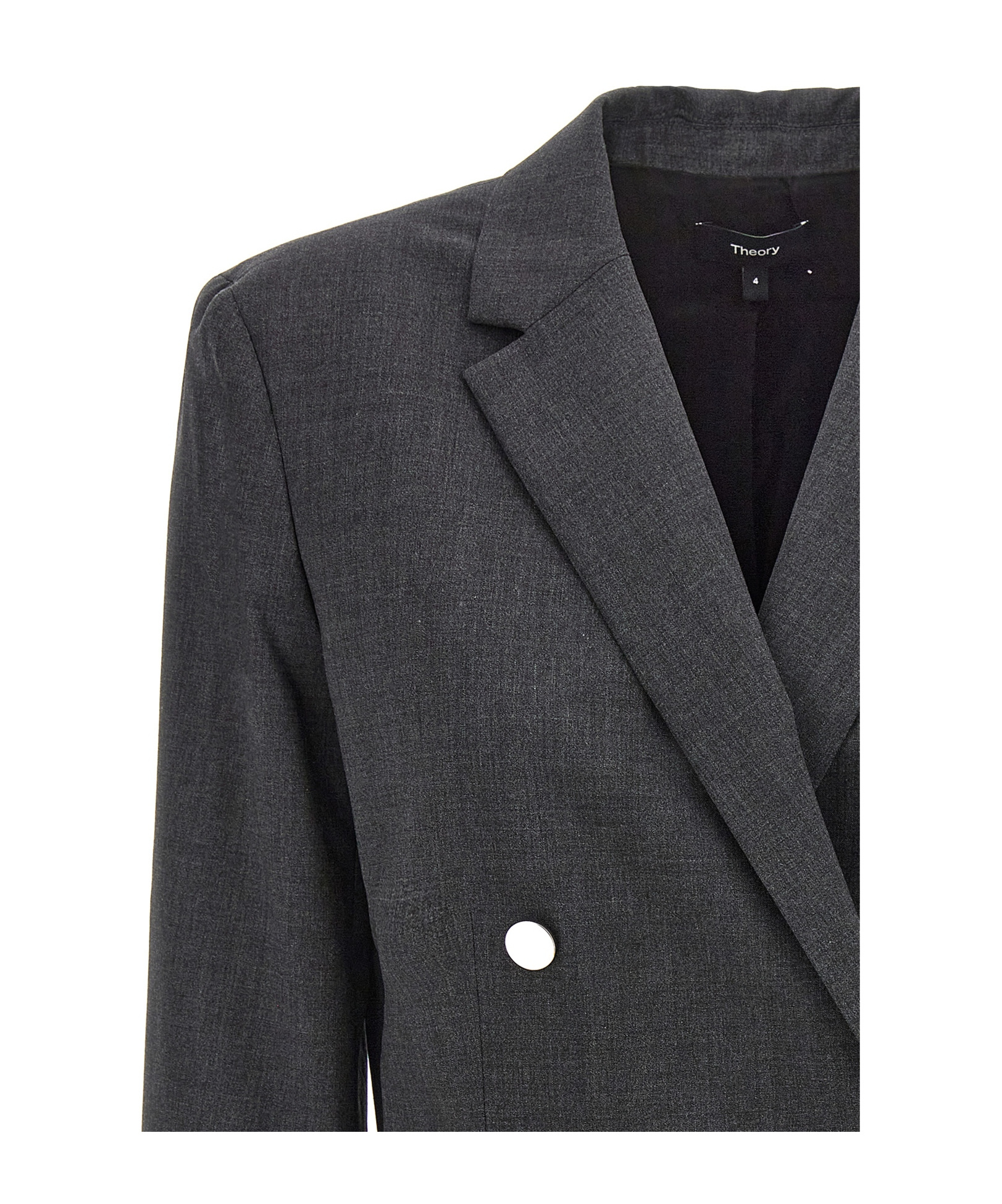 Theory Tailored Jacket With Button Detailing And Structured Shoulders In Black