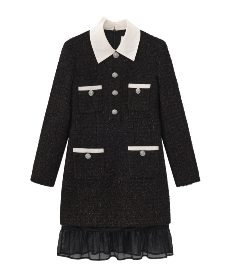 Marissa Chiara Long Sleeve Dress In Black