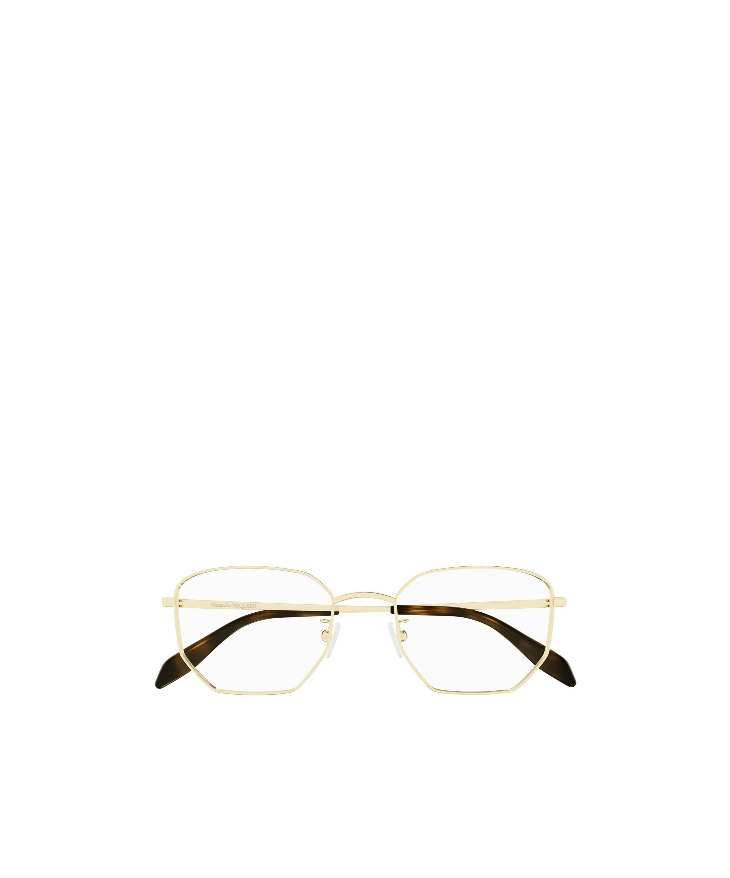 Alexander Mcqueen Eyewear Geometric Frame Glasses In Nude