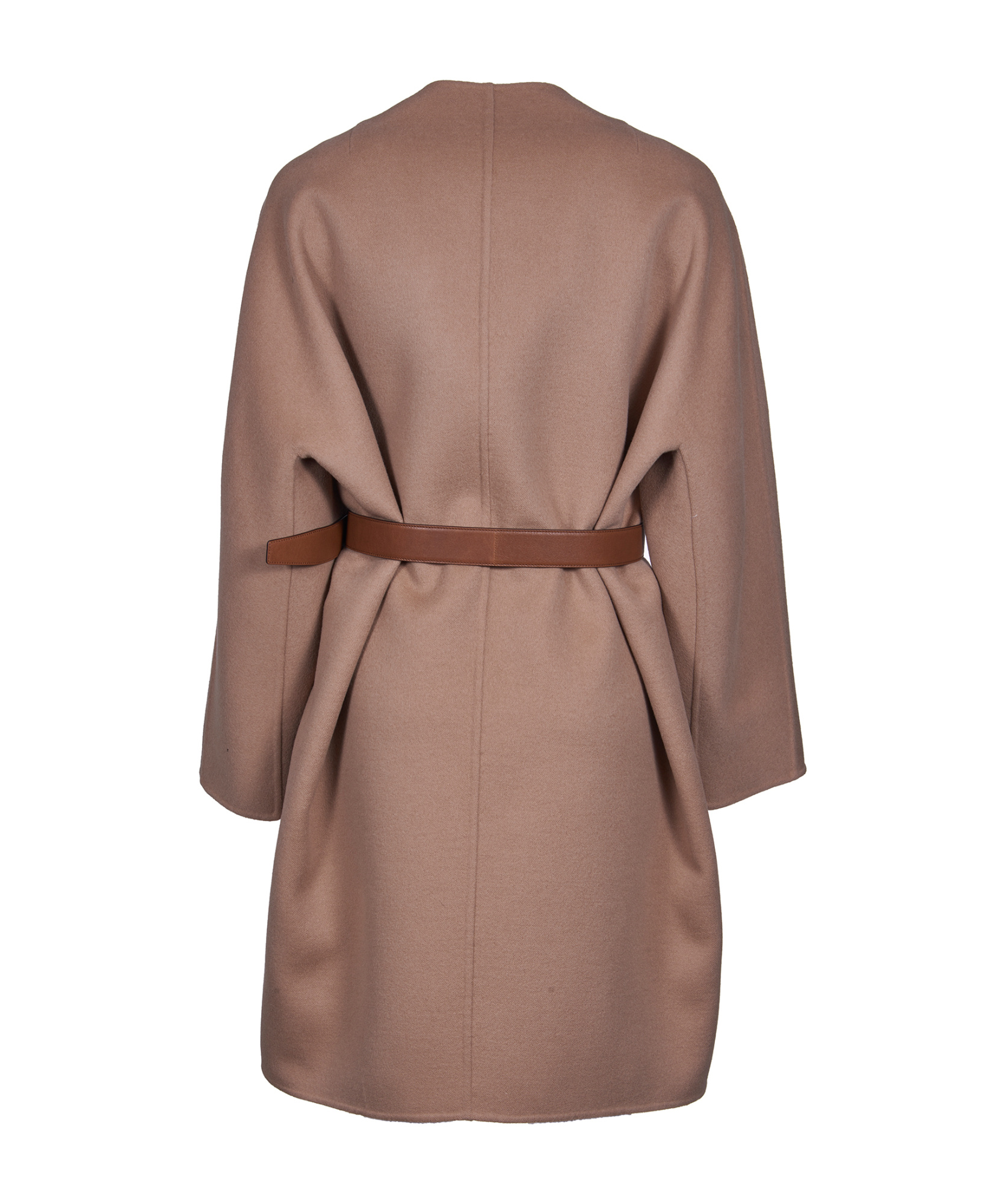 Prada Single-breasted Belted Coat In Brown
