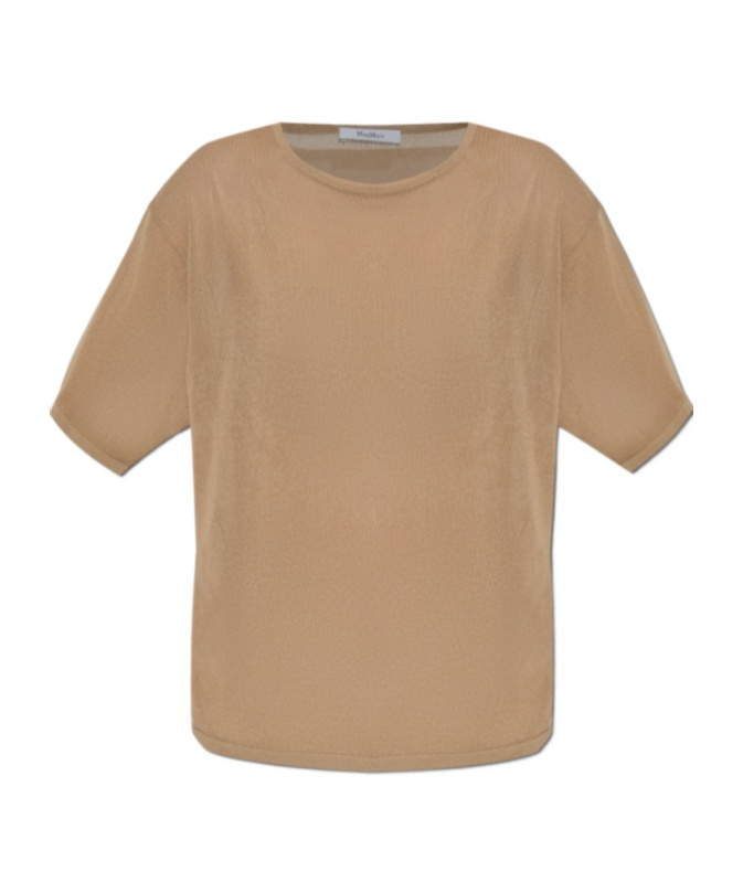 Max Mara Short-sleeved Sweater In Brown