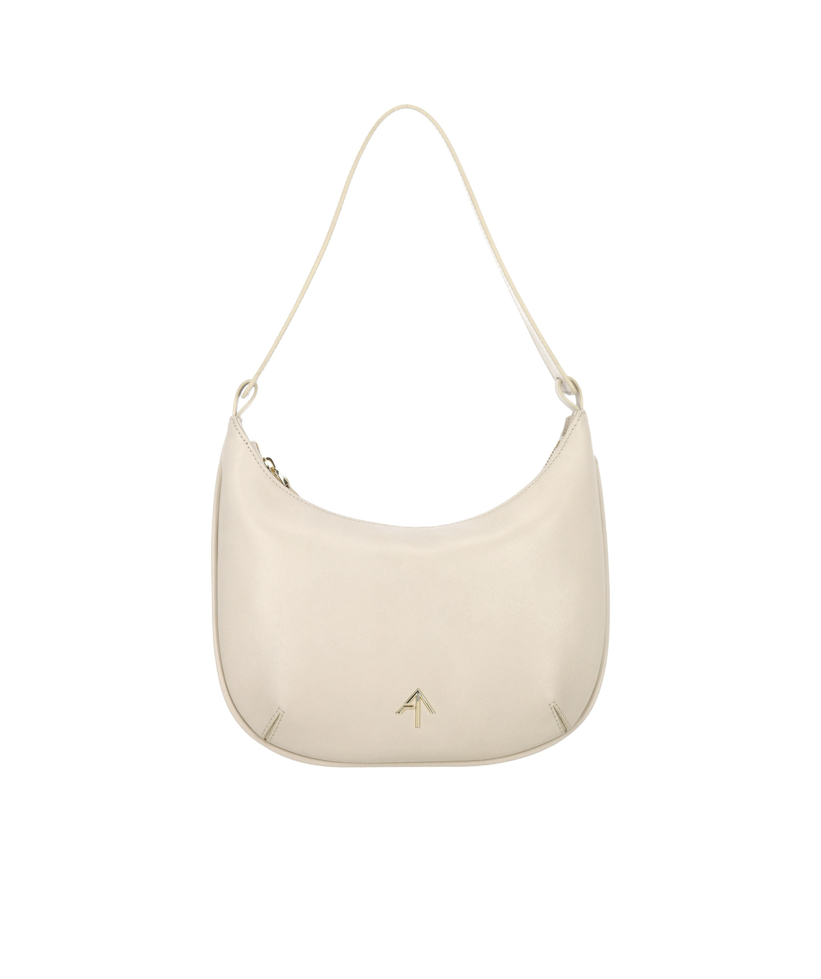 Manu Atelier Logo Shoulder Bag In Nude