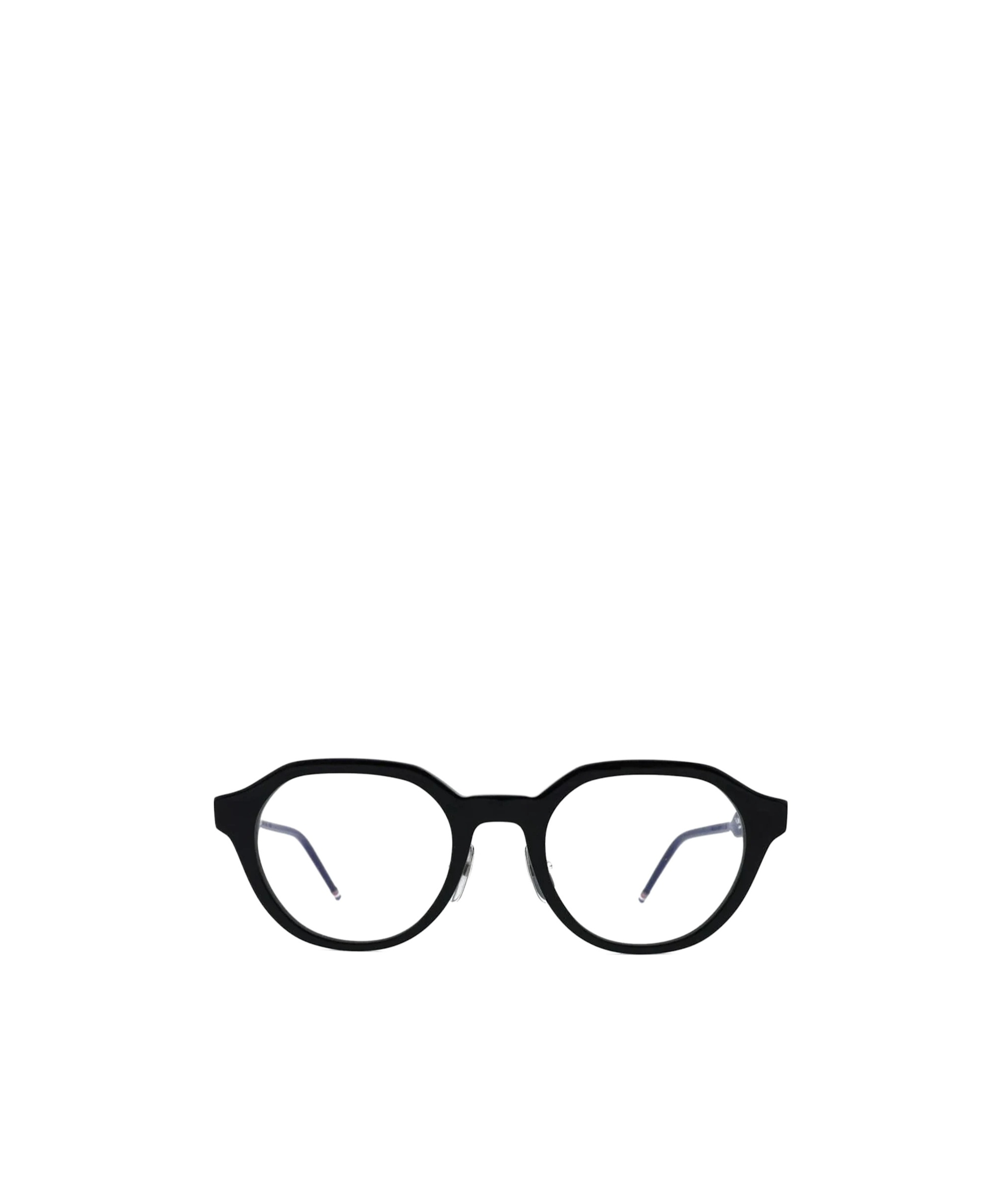 Thom Browne Eyewear Oval Frame Glasses In Burgundy