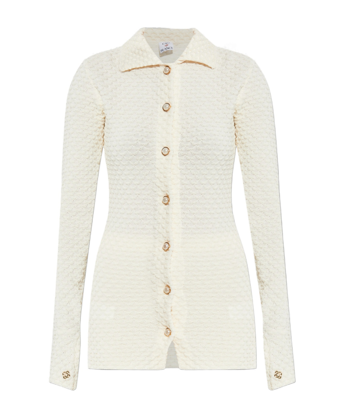 Shop Casablanca Textured Shirt In White