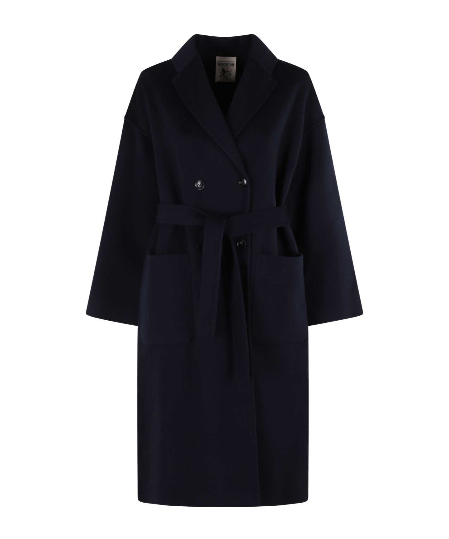 Semicouture Semi Couture Double-breasted Alice Coat With Notched Collar In Black