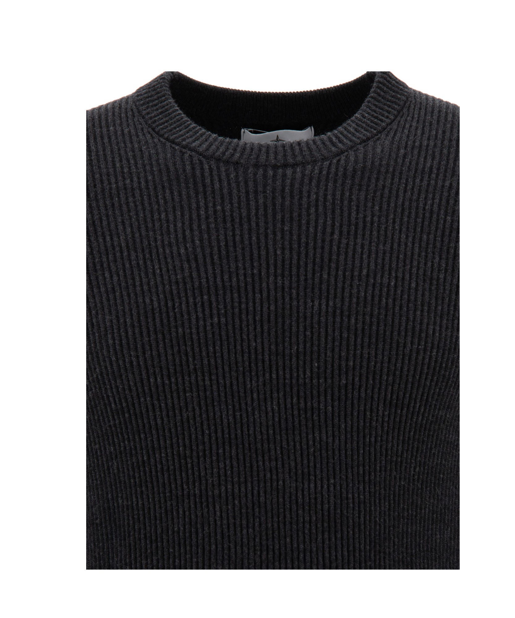 Stone Island Compass-badge Wool Cardigan In Black