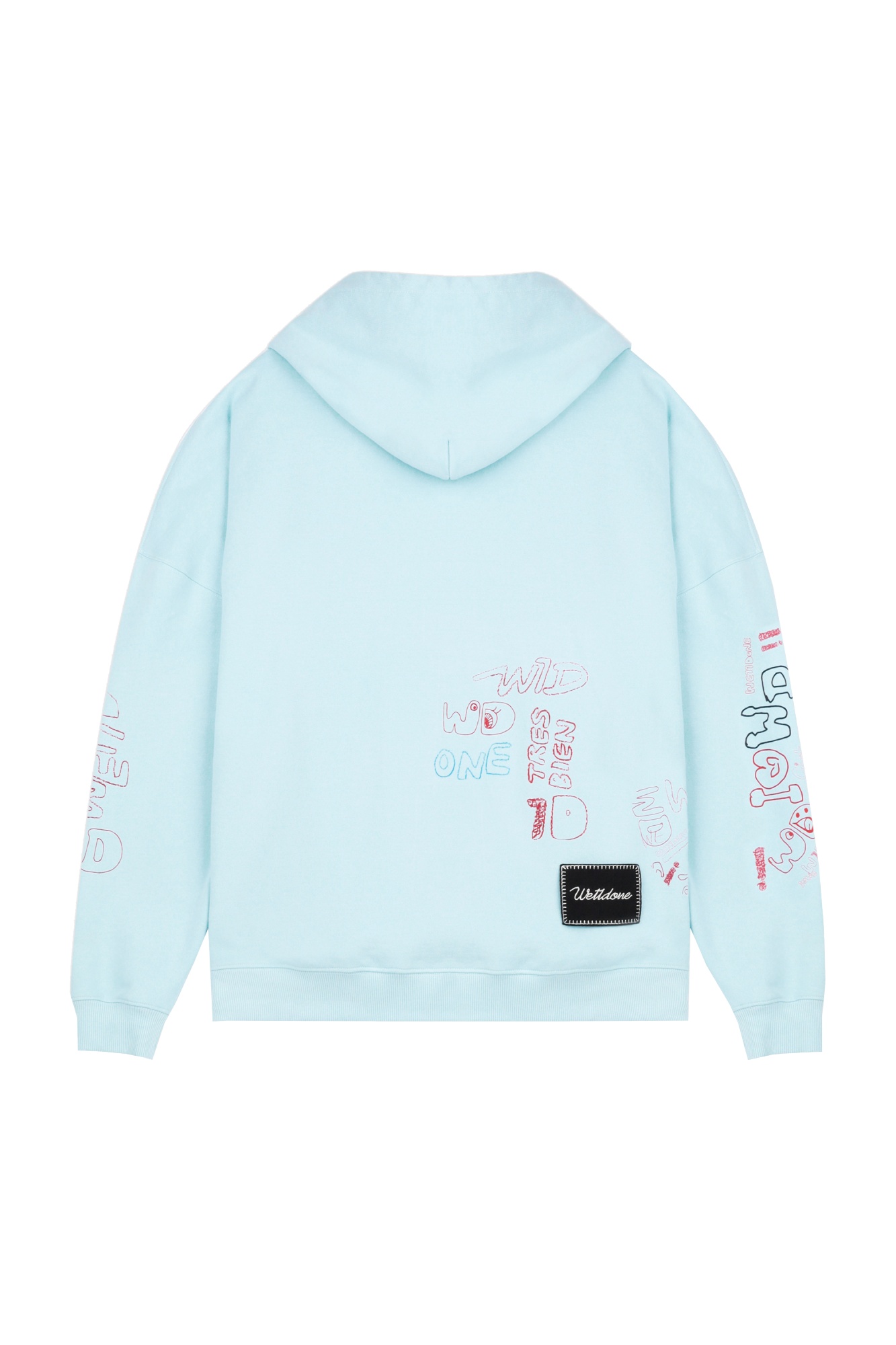 We11 Done Pattern Printed Hooded Hoodie In White