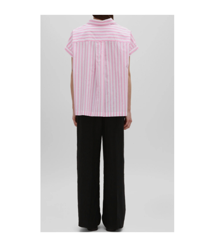 Aspesi Striped Short-sleeved Shirt In Pink
